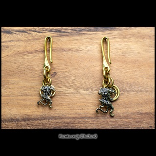 ชุดพวงกุญแจทองเหลือง Styleญี่ปุ่น พร้อมจี้ประดับรูปเสือทอง สายมู-Craft งานหล่อในประเทศไทย เป็นของขวัญความหมายดี-No.02