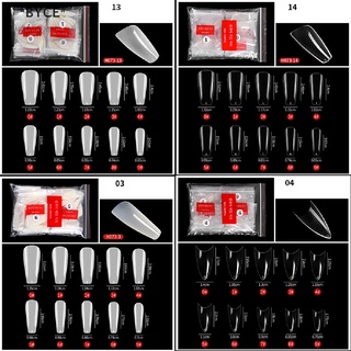 Byce เล็บปลอม อะคริลิค ใส สไตล์ฝรั่งเศส สําหรับตกแต่งเล็บเจล UV 500 ชิ้น