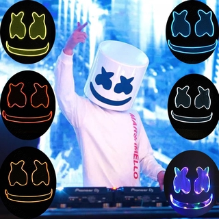ดีเจ Marshmallo LED เรืองแสงหมวกกันน็อกคอสเพลย์อุปกรณ์ที่เป็…