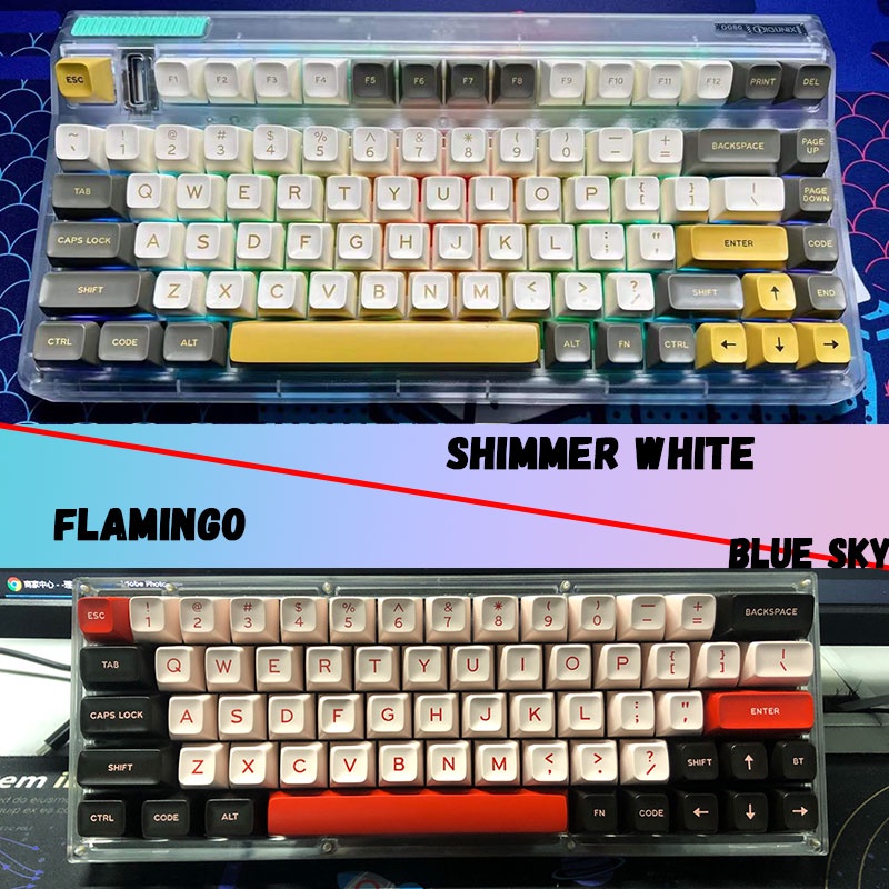 New Arrival SA profile double shot keycaps ABS Flamingo By the Sea GMK ...