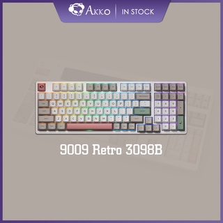 Akko คีย์บอร์ดเล่นเกมไร้สาย บลูทูธ 5.0 2.4g พร้อมไฟแบ็คไลท์ RGB 9009 3098b สําหรับ Mac Windows ASA