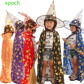 Epoch ชุดเสื้อคลุมฮาโลวีน ตลก น่ากลัว หมวกค้างคาว ผี สําหรับเด็กผู้ชาย เด็กผู้หญิง หมวกแม่มด เสื้อผ้าประสิทธิภาพ