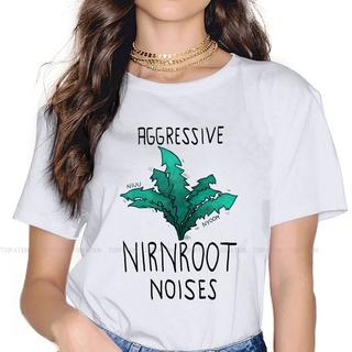 เสื้อยืด โอเวอร์ไซซ์ พิมพ์ลาย Nirnroot Noises The Elder Scrolls V Skyrim สไตล์วินเทจ แฟชั่นฮาราจูกุ สําหรับผู้หญิง