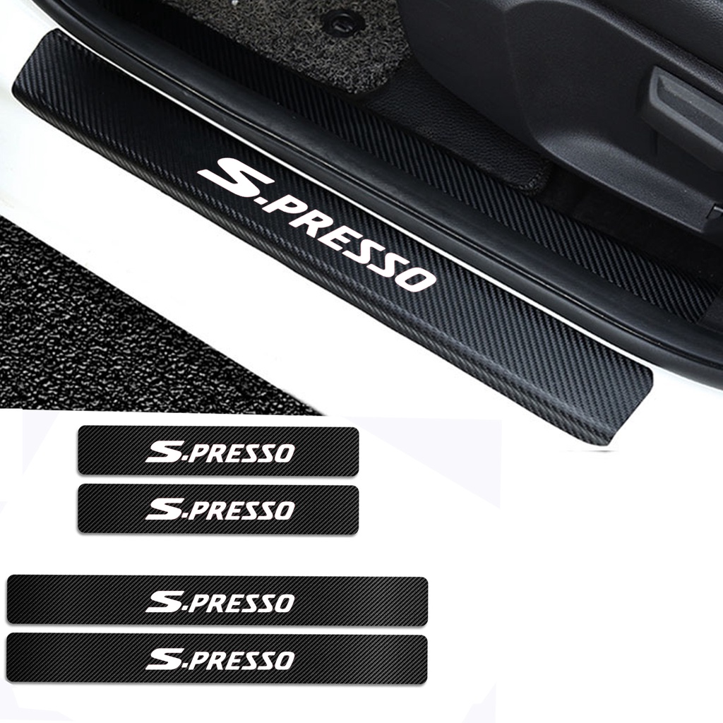 For Suzuki Sresso Door Threshold Late Car Door Sill Ste Late Carbon Fiber U Leather