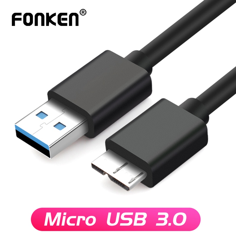 สายเคเบิ้ลฮาร์ดไดรฟ์ Fonken 3.0 Micro B Male A To Micro B Usb 5 Gbps สําหรับ Samsung Note3/S5