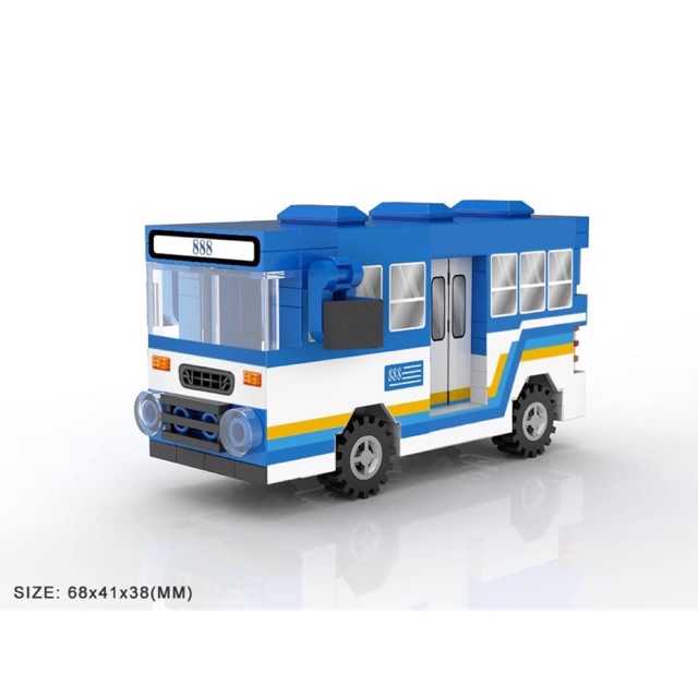 Loz Mini Block Creator Ver.2: รถเมล์น้ำเงินขาว