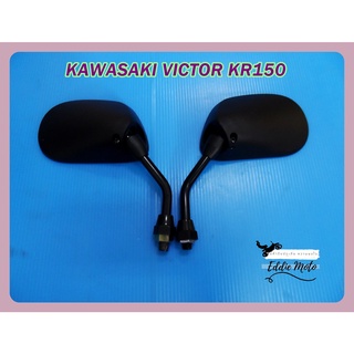 KAWASAKI VICTOR KR150 (10 mm.) LH&amp;RH MIRROR SET MODEL  ARROW  "BLACK"  // กระจกมองหลังย่อ KAWASAKI VICTOR KR150 สีดำ