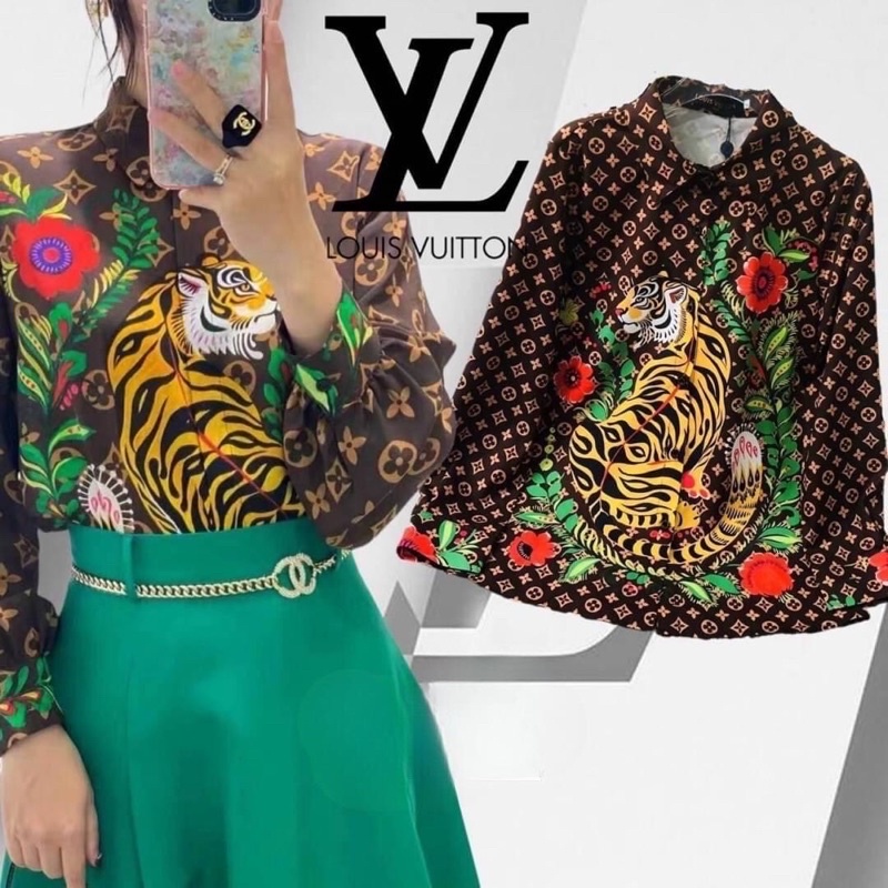 เสื้อเชิ้ตแขนยาวคอปก Louis Vuitton