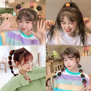 200ชิ้นชุดผมหางม้าผูกผมสําหรับเด็กแฟชั่นเกาหลียืดหยุ่นสูงยางรัดเด็กสาวผมเชือกชุดอุปกรณ์