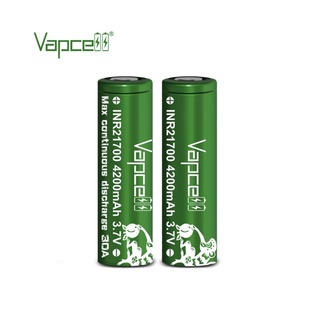 [ของแท้ได้ถ่าน2ก้อน]ถ่านชาร์จVapcell INR21700 4200mAh 3.7V 30A [green]