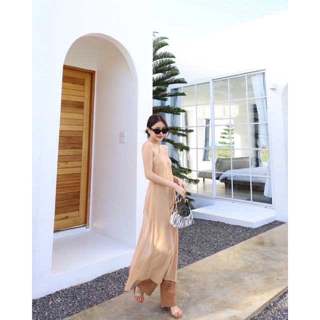 newlooks GT18 chiffon maxi เสื้อชีฟองตัวยาว ผูกคอ ผูกหลัง ลุคลูกคุณต้องมา ไฮโซมากค่า
