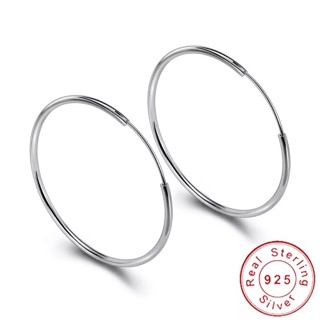 ต่างหูห่วง เงินแท้ 92.5% ทำจากเงินบริสุทธิ์ มีน้ำหนักเบา  (sterling silver 925)