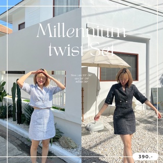 ชุดเซ็ทกระโปรงผู้หญิง ผ้าทวิต ดีเทลหรู Millennium twist Set