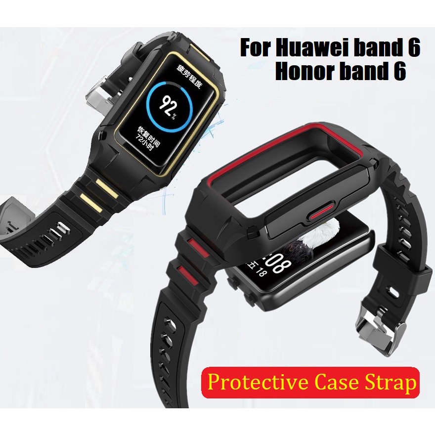 🔥New🔥 Sports Amber Huawei band 6 Strap Huawei band 7 / Huawei band 6 pro Case Honor band 6 Strap Strong Soft Silicone Huawei band 6 Strap For Honor band 6 Smart Watchband Accessories