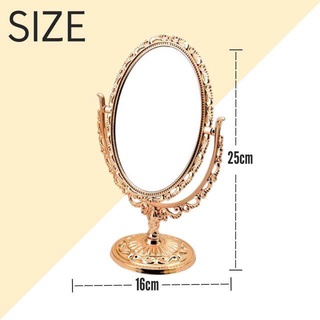 Oval table mirror กระจกตั้งโต๊ะ 2 หน้าขอบหลุยส์ทรงวงรี *คละสี* กระจกแต่งหน้า กระจกมินิมอล แบบตั้งโต๊ะ กระจกแต่งหน้าพกพา