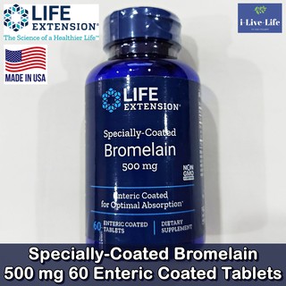 โบรมีเลน Specially-Coated Bromelain 500 mg 60 Enteric Coated Tablets - Life Extension