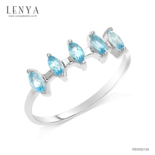 Lenya Jewelry แหวนเงินแท้ประดับพลอย Blue Topaz อัญมณีของผู้ที่เกิดวันศุกร์ ราศีพิจิก และเดือนพฤศจิกายน