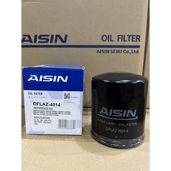 TKD กรองน้ำมันเครื่อง Toyota Tiger LH112 LH125 เครื่อง 3L 5L รูใหญ่ /Ford Ranger Fighter/ ยี่ห้อ AISIN เบอร์4014