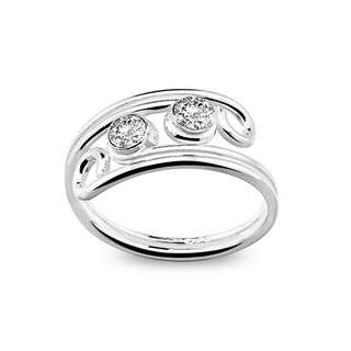 Silver thai Silver Dual Rounded Stone Design Crystal Toe Ringแหวนนิ้วเท้าคริสตัลดีไซน์หินโค้งมนคู่เงิน