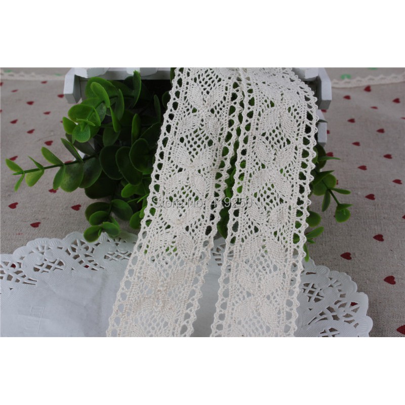 100 Yard  100%  Cotton Lace COTTON CLUNY  LACE TRIM - LOVELY DESIGN~Beige color wholesale black and cream . s8TH