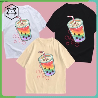 เสื้อยืดขายดีที่สุด กระหน่ำเสื้อยืด สกรีน Pride Month 🌈 ลาย ชานมไข่มุก พร้อมส่ง🔥รหัสเต็ม