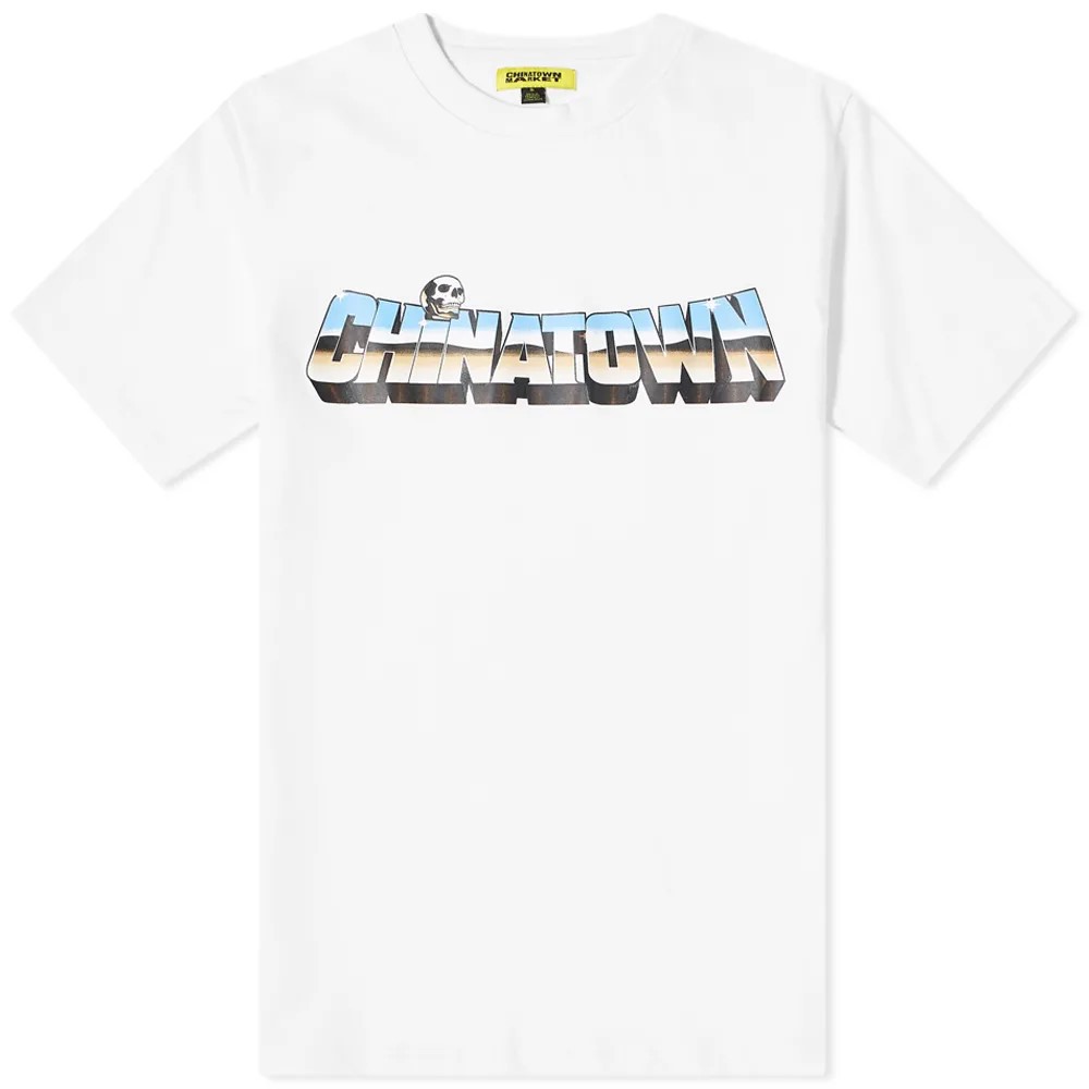 Chinatown Market - Chrome Skull T-SHIRT(White)