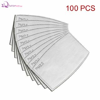 ❀หน้ากากอนามัย❀100Pcs เซต 5 เเพค 10 ชิ้น เเผ่นกรอง ฝุ่น PM2.5 ไส้กรอง PM2.5 ใยเเผ่นกรอง 5ชั้น ขนาด 8x12cm