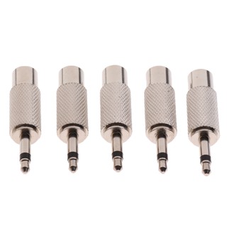 5 ชิ้น 3.5 มม. Mono Male Plug to RCA Female อะแดปเตอร์แปลงเสียงนิกเกิลชุบ