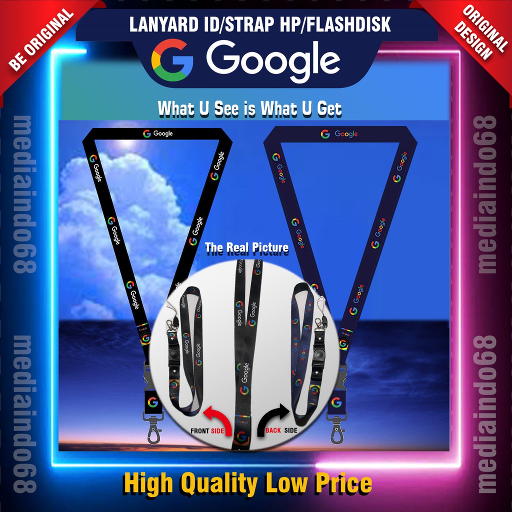 เชือกเส้นเล็ก GOOGLE สาย ID HP/Flashdisk Digital Printing (แพ็คเกจที่สมบูรณ์พิเศษ)