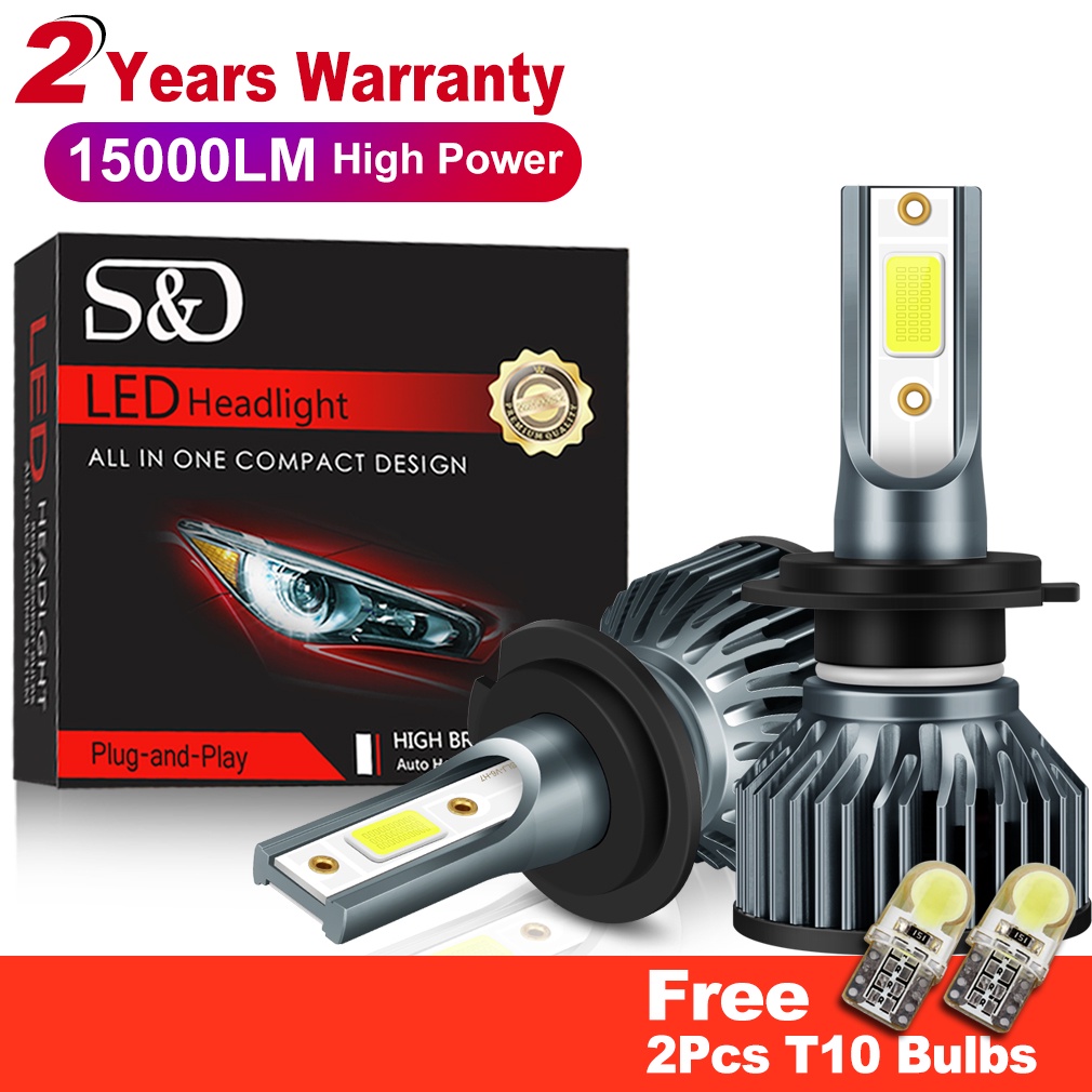 หลอดไฟหน้ารถยนต์ Led ขนาดเล็ก 15000LM H1 H4 H7 H8 H11 9005 HB3 9006 HB4 9004 HB1 9007 HB5 H13 2 ชิ้น