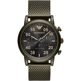 Armani Emporio Armani AR11115 Mens 43mm Chronograph Stainless Steel Green Dial Watch AR11115