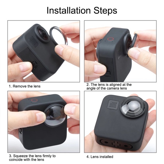 PULUZ Acrylic Protective Lens Cover for GoPro Max Camera Lens cap ฝาครอบเลนส์ Gopro Max 2 ชิ้น