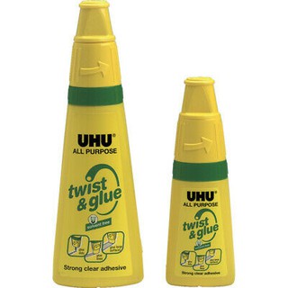 กาวใส อเนกประสงค์ UHU TWIST &amp; GLUE All Purpose Adhesive (ทาได้เป็นจุด/เส้น) รุ่นแห้งเร็ว ทุกขนาด