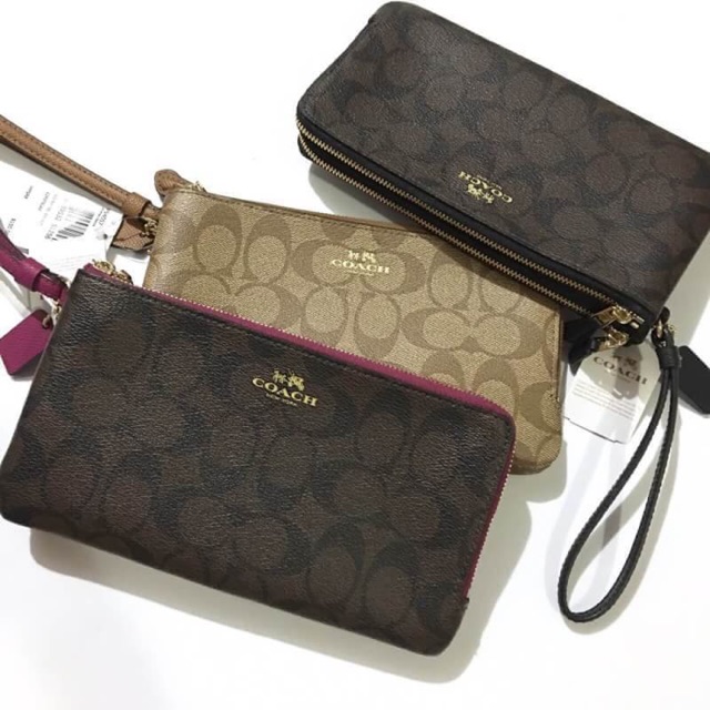 พร้อมส่ง 🙆🏼❤️ DOUBLE ZIP WALLET IN SIGNATURE COACH F54057