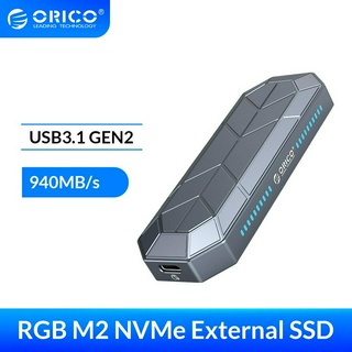 Orico RGB ภายนอก SSD 512GB 256GB ฮาร์ดไดรฟ์ภายนอก 1TB SSD USB 3.1 Gen2 Type-C M.2 NVMe ภายนอก โซลิดสเตทไดรฟ์ (RV500)