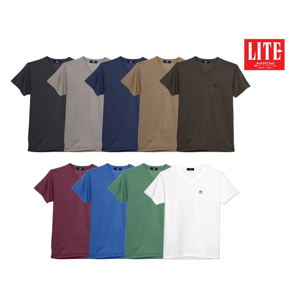 ARROW LITE T-SHIRT คอวีแขนสั้น ผ้าTC Pack 2 ตัว
