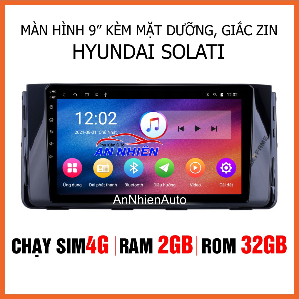 หน้าจอ Android ขนาด 9 นิ้วสําหรับรถยนต์ช็อคโกแลต - หัว Android 9" พร้อม HYUNDAI SOLATI Jack Face Car