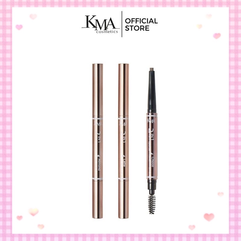 KMA It's Brow Time 2IN1 Fix It Eyebrow ดินสอเขียนคิ้วแท่งหมุนแบบออโต้ หัวดินสอปลายแบน