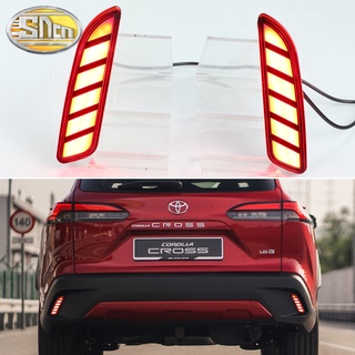 3-in-1 ไฟเลี้ยว LED สะท้อนแสง ติดกันชนหลังรถยนต์ สําหรับ Toyota Corolla Cross 2020-2022