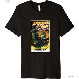 New Pacific Rim – Apocalyptic Terror Rises Retro Poster Premium T-Shirt เสื้อยืด ดพิมพ์ลาย ดผ้าเด้ง คอกลม cotton แฟชั่น