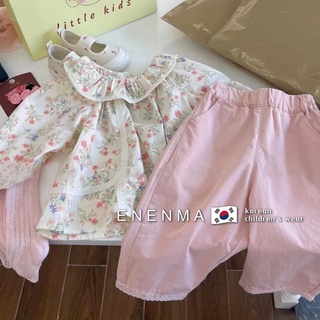 [Babycat] พร้อมส่ง ขายดี ใหม่ ชุดเสื้อเชิ้ตลําลอง ลายดอกไม้ สไตล์เกาหลี ญี่ปุ่น แฟชั่นฤดูใบไม้ผลิ สําหรับเด็กผู้หญิง 2022