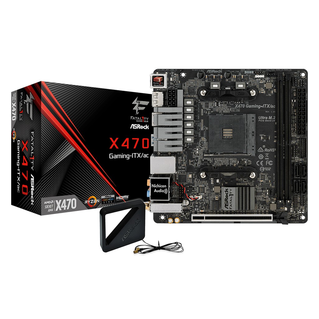 MAINBOARD (เมนบอร์ด) AM4 ASROCK FATAL1TY X470 GAMING-ITX/AC Warranty 3 - y