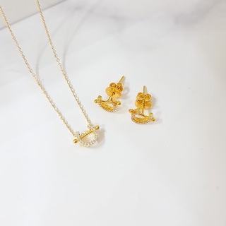 💎Amanti Diamond💎 เซ็ทเกือกม้าสุดคุ้ม จี้เพชรพร้อมสร้อยคอ+ต่างหู ✨เพชรแท้ทองแท้18k