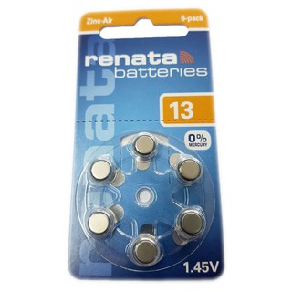 ถ่านเครื่องช่วยฟัง Renata ZA13 แพค 6 ก้อน ของใหม่ ของแท้