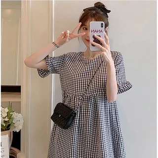 SUNDAY2020🎀 เดรสลายตารางสไตล์คาวาอี้ น่ารักเกินต้านมากแม่ ใครไม่มีคือพลาด มี 3 สีสวยไม่ไหววว