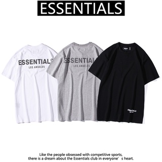 [S-5XL]เสื้อยืดแขนสั้น ผ้าฝ้าย พิมพ์ลาย ESSENTIALS สะท้อนแสง 3 เมตร พลัสไซซ์ สําหรับผู้ชาย และผู้หญิง