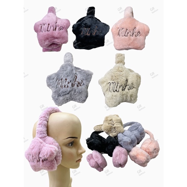 พร้อมส่ง ที่ปิดหูกันหนาว ลายดาว เด็กและผู้ใหญ่