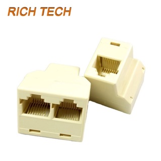 หัวต่อแยกสายแลน ออกเป็น 2 เส้น(เล่นทีละเส้น) RJ45 Splitter 1 to 2 Way LAN Network Ethernet Adapter