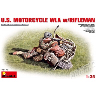 MI35179 U.S. MOTORCYCLE WLA w/RIFLEMAN 1/35