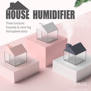 Creative น่ารัก Little House Humidifier 3 in 1 USB Creative Air Humidifier แบตเตอรี่ในตัวปิดเสียงเติมเต็ม